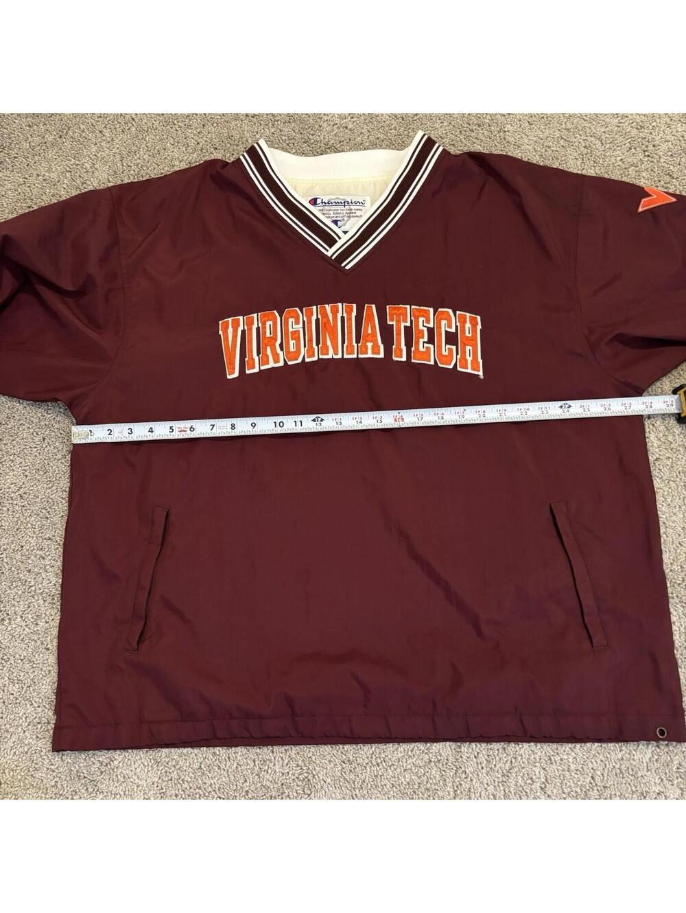 VTG 90s Virginia Tech Champion Pullover Men’s Size XL Maroon Hokies Football Szn - Picture 6 of 7